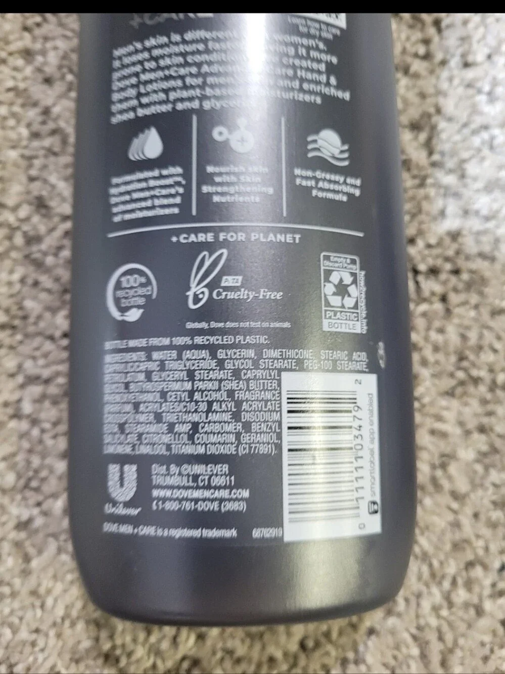 (2) Dove Men+Care Rough Dry Skin Comfort Replenishing Hand & Body Lotion 13.5 oz
